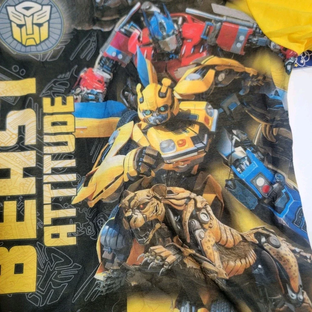 NEW Transformers Hasbro-Bumble Bee Print Boy's 8 Short Sleeve 3-Piece Pajama Set